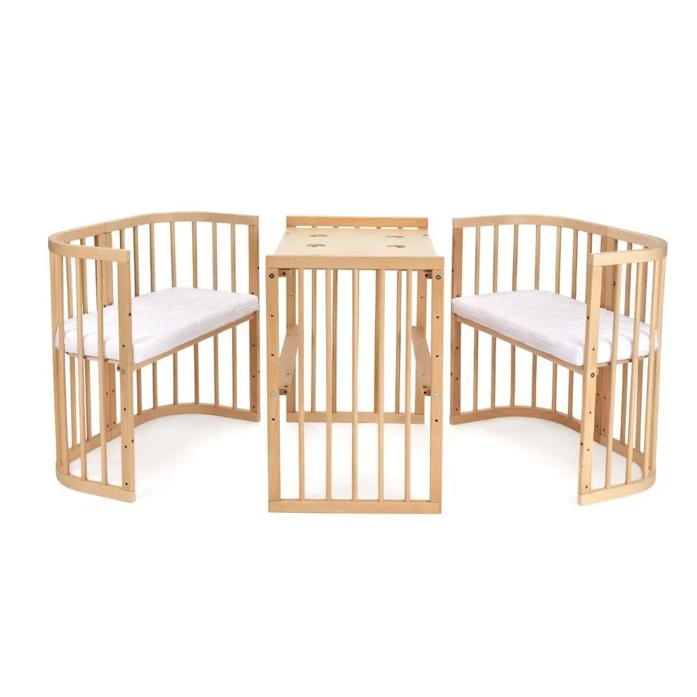 BERÇO EVOLUTIVO OVAL CONVERTÍVEL 7 EM 1 COM COLCHÃO, RODAS, NATURAL, BERÇO - Image 11