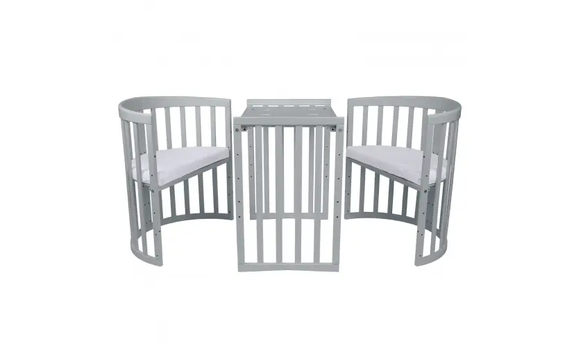 BERÇO CAMA OVAL CONVERTÍVEL 7 EM 1 COM COLCHÃO, RODAS, CINZA - Image 10