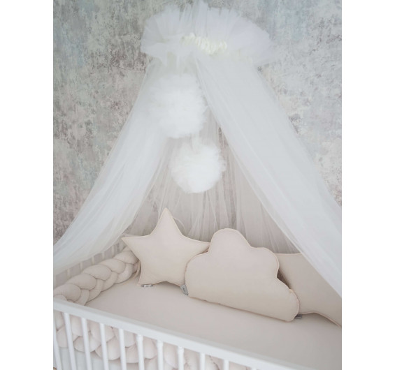 Mosquiteiro , decoração e suporte 6m Pon Pom