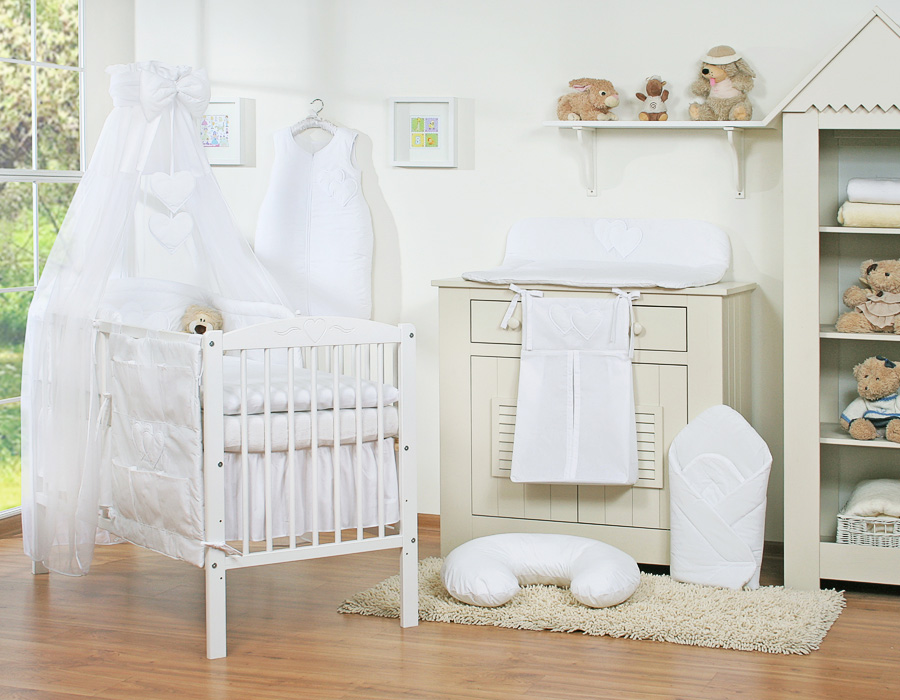 Conjunto de berço bebé 5 elementos Coração. Roupa de cama bebé - Image 4