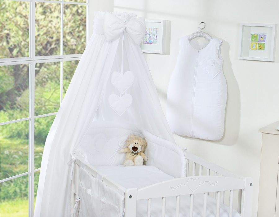 Conjunto de berço bebé 5 elementos Coração. Roupa de cama bebé - Image 8