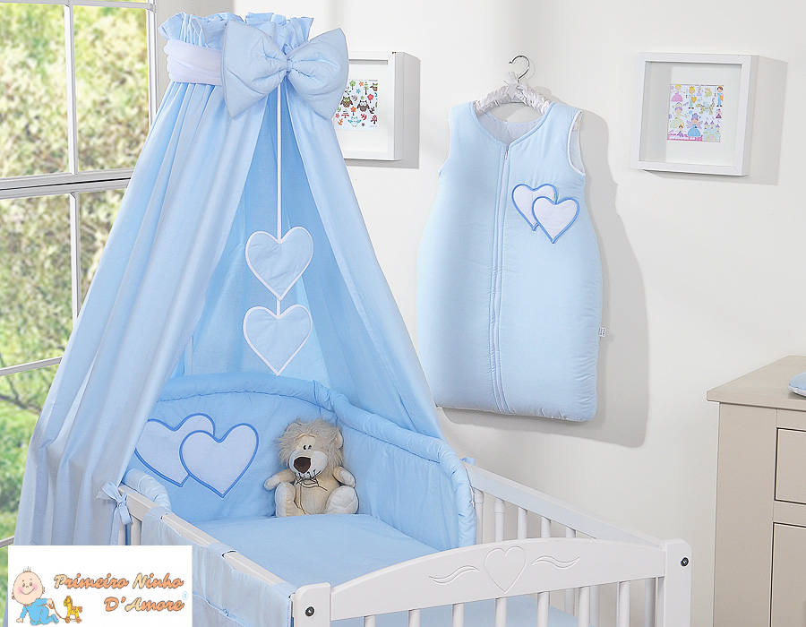 Conjunto de berço bebé 5 elementos Coração. Roupa de cama bebé - Image 11