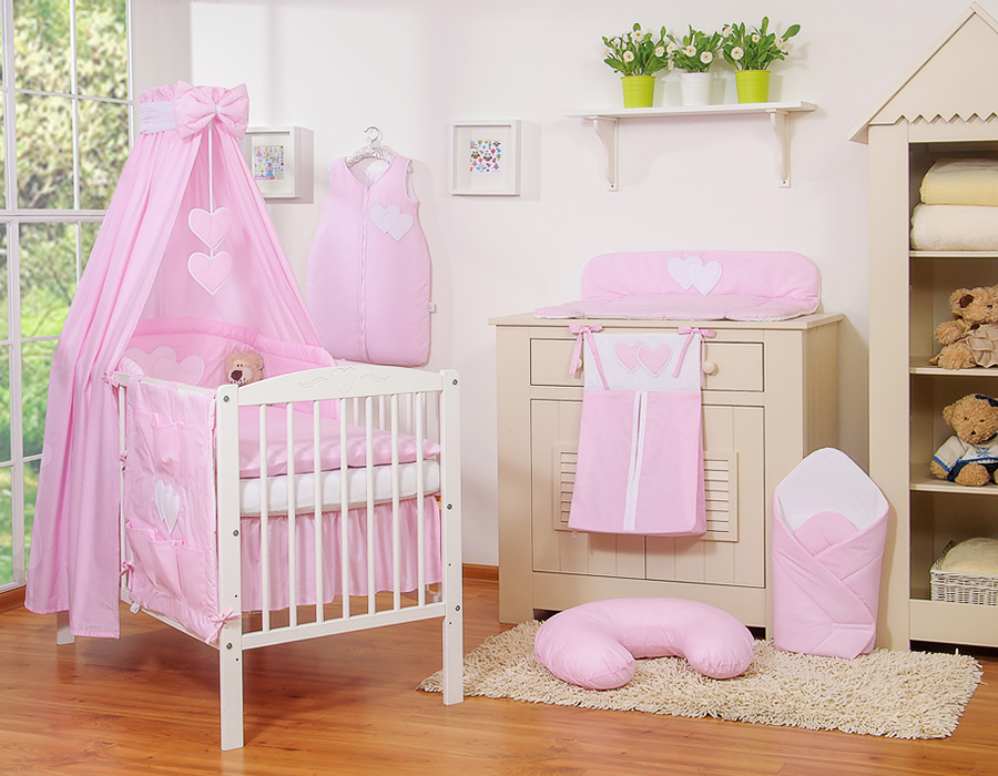 Conjunto de berço bebé 5 elementos Coração. Roupa de cama bebé - Image 8