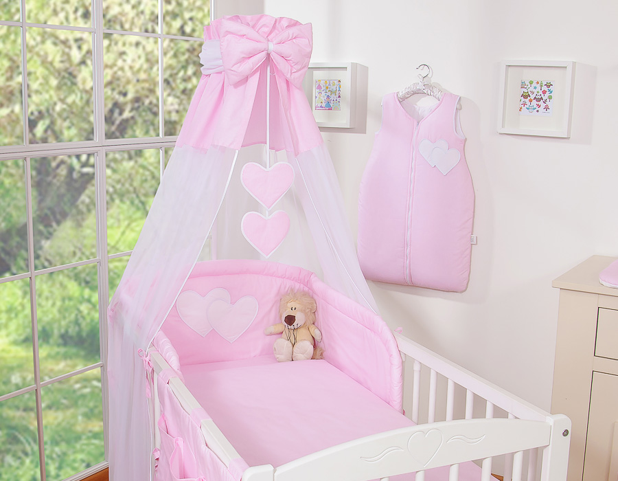 Conjunto de berço bebé 5 elementos Coração. Roupa de cama bebé - Image 9