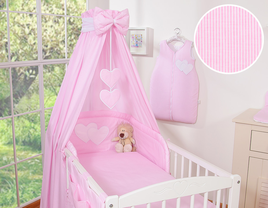 Conjunto de berço bebé 5 elementos Coração. Roupa de cama bebé - Image 10