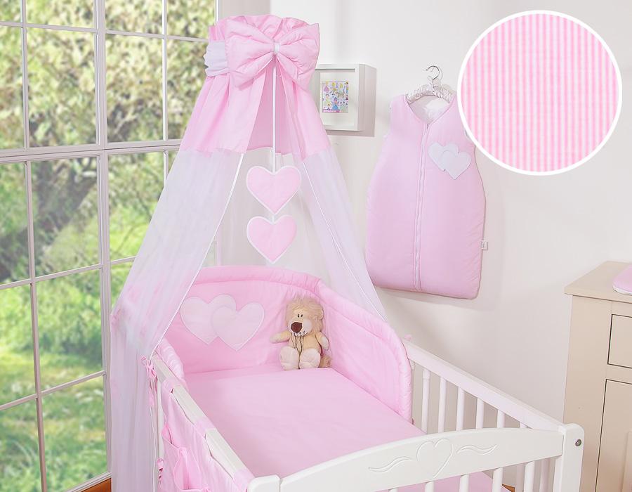 Conjunto de berço bebé 5 elementos Coração. Roupa de cama bebé - Image 11