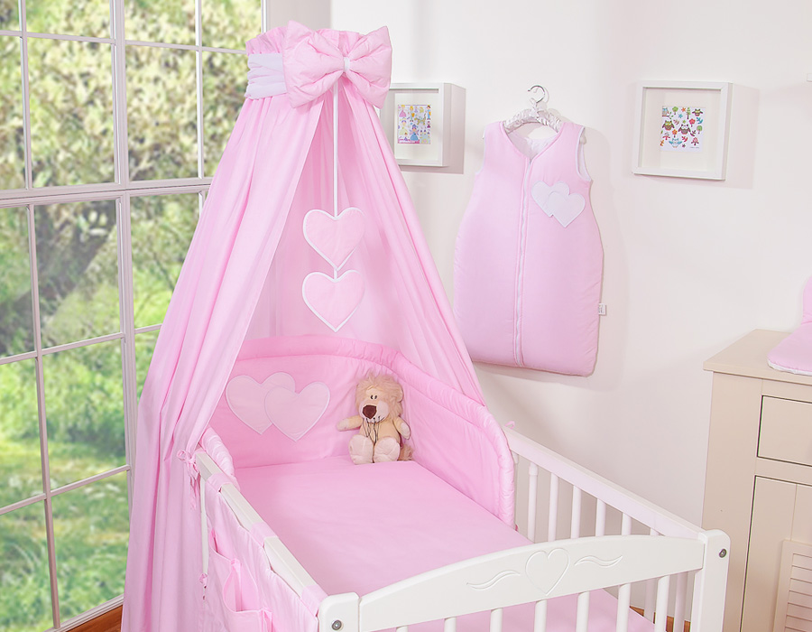Conjunto de berço bebé 5 elementos Coração. Roupa de cama bebé - Image 12