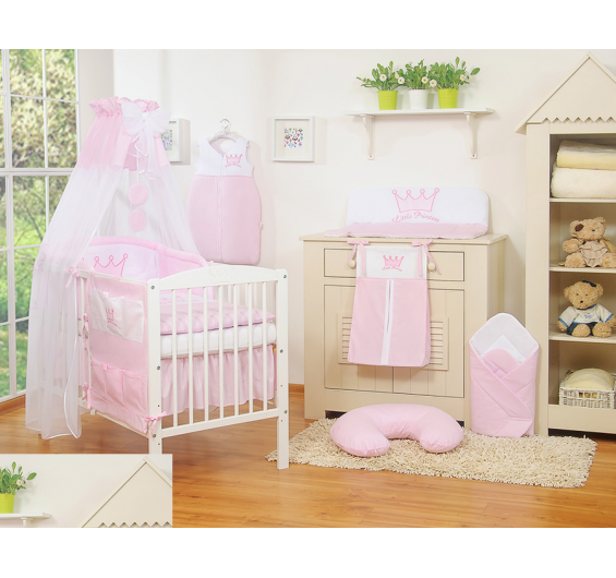 Conjunto de berço bebé 5 elementos Principe / Princesa. Roupa de cama bebé