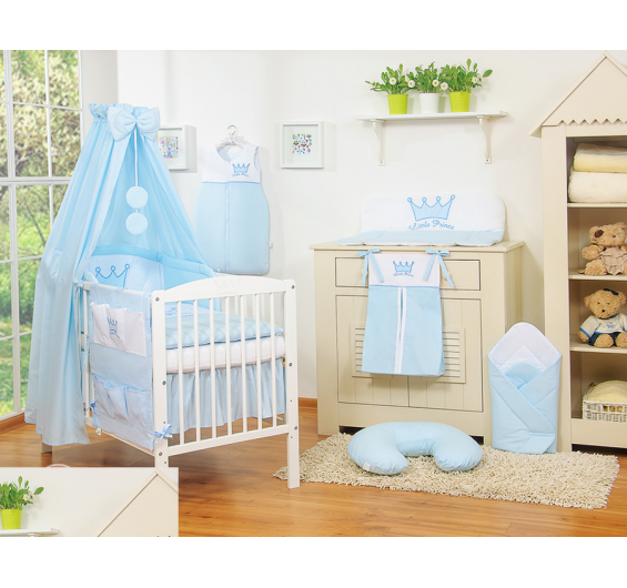 Conjunto de berço bebé 5 elementos Principe / Princesa. Roupa de cama bebé
