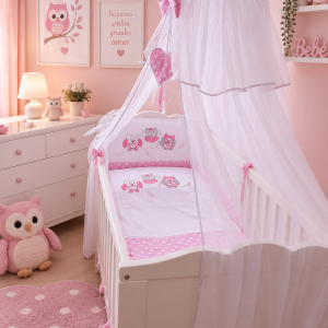 Conjunto de cama bebé 5 elementos Coruja