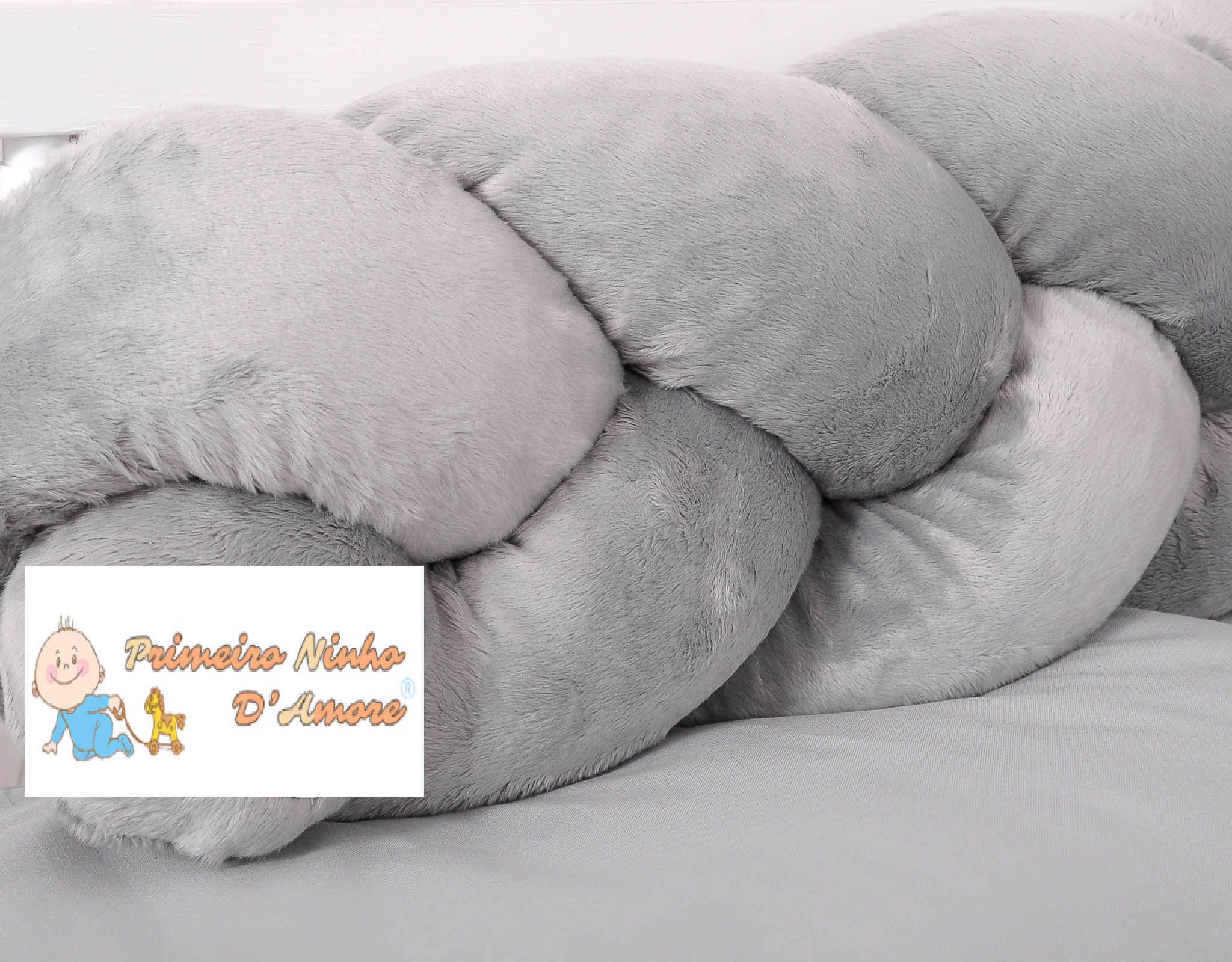 Resguardo de berço - Protetor de cama trança de peluche macio - Image 3