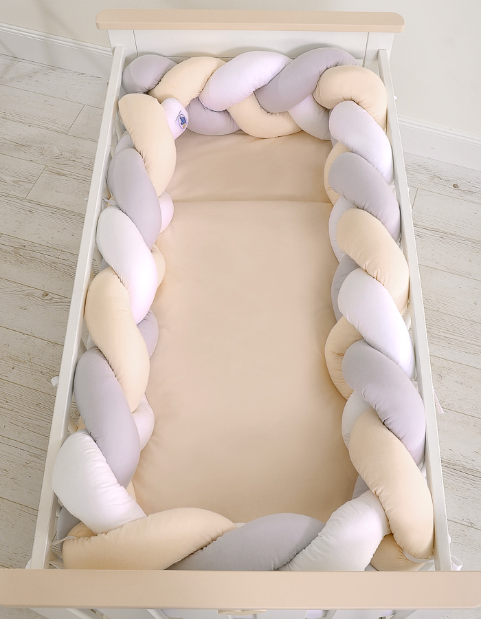 CONJUNTO DE BERÇO DE BEBÉ 3 ELEMENTOS TRANÇA