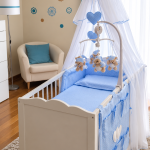 Conjunto de cama bebé 5 elementos coração