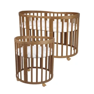 BERÇO CAMA OVAL CONVERTÍVEL 7 EM 1 COM COLCHÃO, RODAS